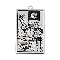 Silver Metal Tarot Card Pendant Necklace