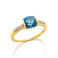 Citrine Larimar London Blue Topaz Rhodolite Garnet 10K Yellow Gold Ring Gemstone Jewelry