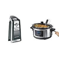 Hamilton Beach (76606ZA) Smooth Touch Electric Automatic Can Opener & Portable 6 Quart Set & Forget Digital Programmable Slow Cooker Lock