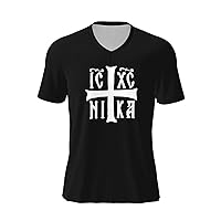 Ic Xc Nika Cross Christogram Orthodox Eastern Christianity T-Shirts Man Casual Shirt V-Neck Short Sleeve Tee