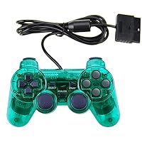 Funcilit Wired Controller for PS2, Double Shock Vibration Twin Shock Gamepad for Sony Playstation 2 (Green)