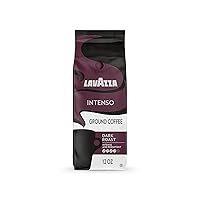 Lavazza Intenso Ground Coffee Blend, 12-Ounce Bag, Non-GMO, Full-bodied dark roast with flavor notes of Chocolate for a bold - Packaging May Vary