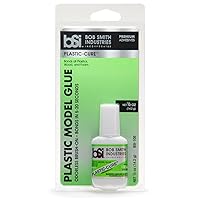 Bob Smith Industries BSI-105 Plastic-Cure Brush-On Odorless Foam Safe Super Glue, 1/2 oz, Clear