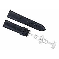 18MM LEATHER STRAP BAND DEPLOYMENT CLASP COMPATIBLE WITH TISSOT POWERMATIC 80 PRS200 BLACK