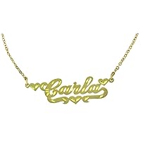 Rylos Necklaces For Women Gold Necklaces for Women & Men Sterling Silver or Yellow Gold Plated Silver Personalized 9MM Nameplate Necklace Diamond Cut Special Order, Made to Order W/ 18 inch chain
