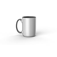 Cricut Beveled Blank Mug, Ceramic-Coated, Dishwasher & Microwave Safe Mug to Decorate,Infusible Ink Compatible,15 Oz Sublimation Mug White/Gray