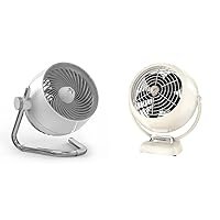 Vornado Pivot5 Whole Room Air Circulator Fan with 3 Speeds, Rotating Axis,White | Vornado VFAN Jr. Vintage Air Circulator Fan, Vintage White