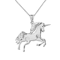 UNICORN PENDANT NECKLACE IN STERLING SILVER - Pendant/Necklace Option: Pendant With 20