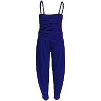 Kids Girls Jumpsuit Plain Royal Color Trendy Fashion All In One Jumpsuits 5-13 Y