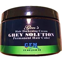Gen's Hair Darkening Cream - GREY SOLUTION. New and Improved. 100% Organic Hair Dye with 7-14 day Turnaround. 12 Oz.