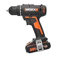 WORX WX100 Cordless Drill 20 V - Powerful Cordless Screwdriver for Drilling and Screws - 20+1 Torque Level up to 30 Nm - Variable Speed - LED Light - Includes 2Ah Battery and Charger