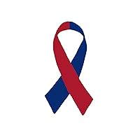 Small Red & Blue Ribbon Decals for Congenital Heart Awareness - Use on Your Helmet or Vehicle - Perfect for Support Groups, Events and Fundraising (1 Decal - Retail)