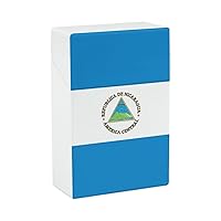 Nicaragua Flag Cigarette Case Box Flip Open Waterproof Cigarette Holder Box for Men and Women