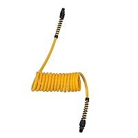 DEWALT 1/4-Inch x 10ft Polyurethane Recoil Hose with 1/4-Inch Fittings & Bend Restrictors (DXCM012-0228)