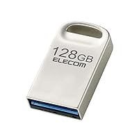 Elecom MF-SU3A128GSV USB Memory, 128 GB, USB 3.2 (Gen1), Ultra-Small, Silver