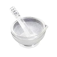 Glass Mortar and Pestle Set,80mL Capacity,Heavy Duty Glass Grinder for Spices Pills,Not fragile,Anti Slip Base and Side