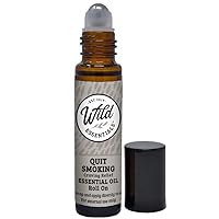 Wild Essentials Quit Smoking Essential Oil Roll On, 10ml for for help with cessation programs, lung soothing, and lifts the spirit, Made With Organic Jojoba oil, Ready To Use, Moisturizer, All Natural