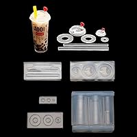 Handmade 3D Mini Milky Tea Bottle Resin Casting Mold Silicone Mold Kit Miniture Food Play Milk Tea Cup Mold Craft Tools Jewelry Tools