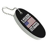 Graphics and More I Stand for The Flag Kneel Cross USA American Flag Patriotic Floating Keychain Oval Foam Fishing Boat Buoy Key Float