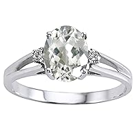 Tommaso Design Solid 14k White Gold Classic Oval 3 stone Engagement Promise Ring