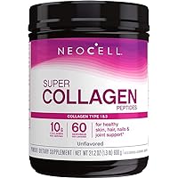 NeoCell Super Collagen Peptides, Grass-Fed Collagen Types 1 and 3, Unflavored, 21.2 Ounces (Package May Vary)