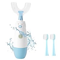 Kids Electric Toothbrush，6 Cleaning Models Toddler Toothbrush Waterproof Battery Powered 360 Automatic Sonic u Shaped Toothbrushes for 2-7 Years Old for Boys Girls