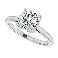 3 CT Round Cut Solitaire Moissanite Ring Diamond Engagement Rings for Women Wedding Bridal Set Vintage Antique Anniversary Promise Gift for Her (925 Silver)