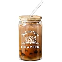 NewEleven Gifts For Book Lovers - Book Lovers Gifts For Women - Bookish Gifts for Readers, Librarians, Bookaholics, Bookworms - Birthday Gifts For Women, Her, Best Friend – 16 Oz Coffee Glass