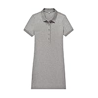 Summer Women Polo Dress Solid Color Casual Dress T Shirt Slim Cotton Robe