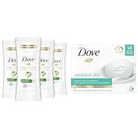 Dove Advanced Care Antiperspirant Cool Essentials (Pack of 4) Deodorant for Women & Beauty Bar More Moisturizing Than Bar Soap for Softer Skin, Fragrance-Free