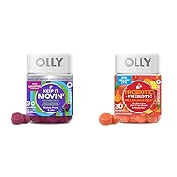 OLLY Constipation Relief Gummies with Rhubarb, Prunes, Amla & Probiotic + Prebiotic Gummies for Digestive Health, 500 Million CFUs, 30 Count