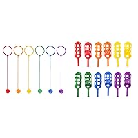 Champion Sports Skip Ball Ankle Toy for Kids, Pack of 6, Assorted Colors - Durable Hopper/Swingball Set with 18-Inch Cord, 5.5-Inch Diameter Ankle Ring & Scoop Ball Set