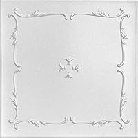 A La Maison Ceilings R05 Spring Buds Foam Glue-up Ceiling Tile (259.2 sq. ft./Case), Pack of 96, Plain White