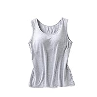 Women Tank-Top With Chest Pad Stretchable Push Up Tops Camisoles Tube Vest Sleeveless Casual Vest