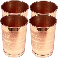 Pure Copper Glass for Drinking Water | Tumbler Set Of 4| Copper Cup Set for Ayurveda Health Benefits (11.8 Oz approx)