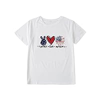 Kid Toddler Shirts 4th of July 3D Graphic Printed Tees Boys Girls Novelty Fashion Short Sleeve T Shirts Unisex Loose Tees