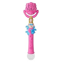 Cartoon Mermaid Bubble Maker Wand with Light Mermaid Girl Toddlers Handheld Automatic Bubble Blower Machine Toy Boys Girls