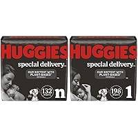 Newborn Baby Diapers Bundle: Huggies Special Delivery Diapers, Size Newborn (Up to 10 lbs), 132ct & Size 1 (8-14 lbs), 198ct