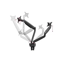 Monoprice Dual Monitor Adjustable Gas Spring Desk Mount - Supports Monitors 15 to 34 Inches, Max 19.8 LBS Weight Per Display, Smooth Full-Motion, Black - Workstream Collection