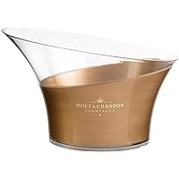 Moët & Chandon Champagne Ice Bucket Bottle Cooler Prestige Vasque Gold Transparent Ice Container for up to 6 x 0.75 l or 2 x 1.5 l Magnum Champagne Bottles