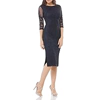 JS Collections Women's Embroidered Midi Sheath