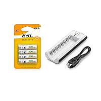 EBL 4 Pack of AAA Rechargeable Batteries 1.2Volt NiMH 1100mAh Triple AAA Battery and Battery Charger