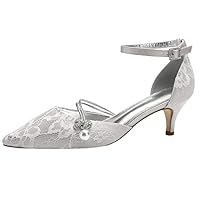 Womens Silver Bend Sandals Pearl Pumps for Wedding