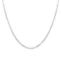 The Jewellery Stockroom Rhodium Plated Curb Chain - 18 Inches