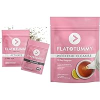 Flat Tummy Tea Detox Bundle - 2-Step 4 Week & Weekend 30 Day Colon Cleanse Programs - Reduce Bloating*
