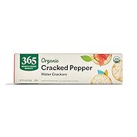 365 by Whole Foods Market, Organic Cracked Pepper Water Crackers, 4.4 Ounce