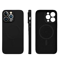 Liquid Silicone Magnetic Wireless Charge Case for iPhone 14 13 12 Mini 11 Pro Max X XR XS 7 8 Plus SE Cover,Black,for iPhone 13 Mini