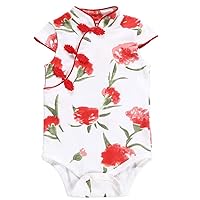Baby Girls Newborn Infant Cheongsam Chinese New Years Outfit Romper Top Clothes Qipao Bodysuit