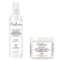 100 percent Extra Virgin Coconut Oil Moisturizer and Leave-In Conditioner for Head-to-Toe Pampering Nourishing Hydration Skin and Hair Care with No Sulfates 2 count