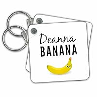 3dRose Key Chains Deanna Banana Cute Nickname Rhyme First Name Love Kawaii Cartoon (kc-372765-1)